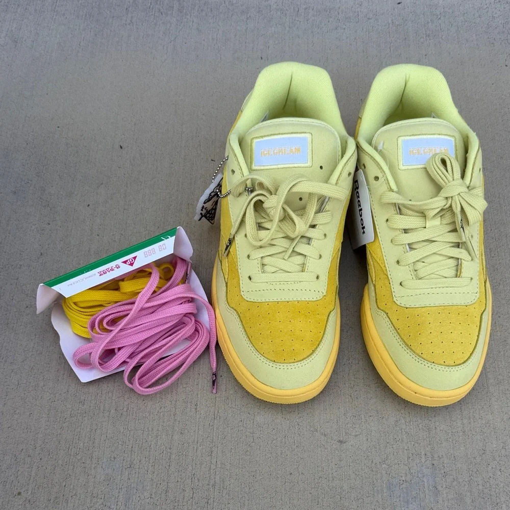 Reebok x Billionaire Boys Club Ice Cream Yellow Suede Low-Top Sneakers - Picture 15 of 15